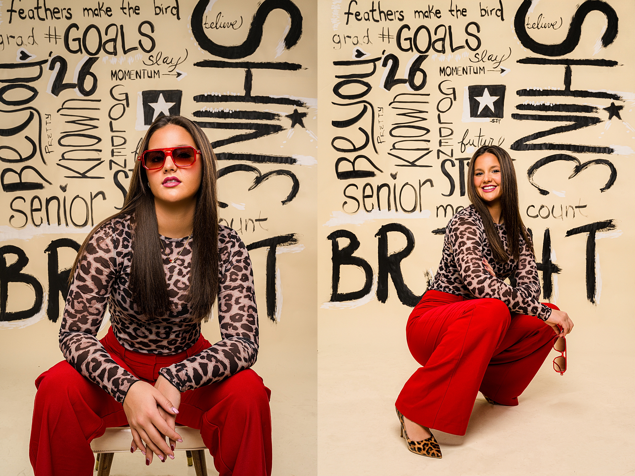 Mod Squad 2026: Word Play Photoshoot – Sarah Jane Photography is a high school senior photographer serving Bourbonnais & Chicagoland.