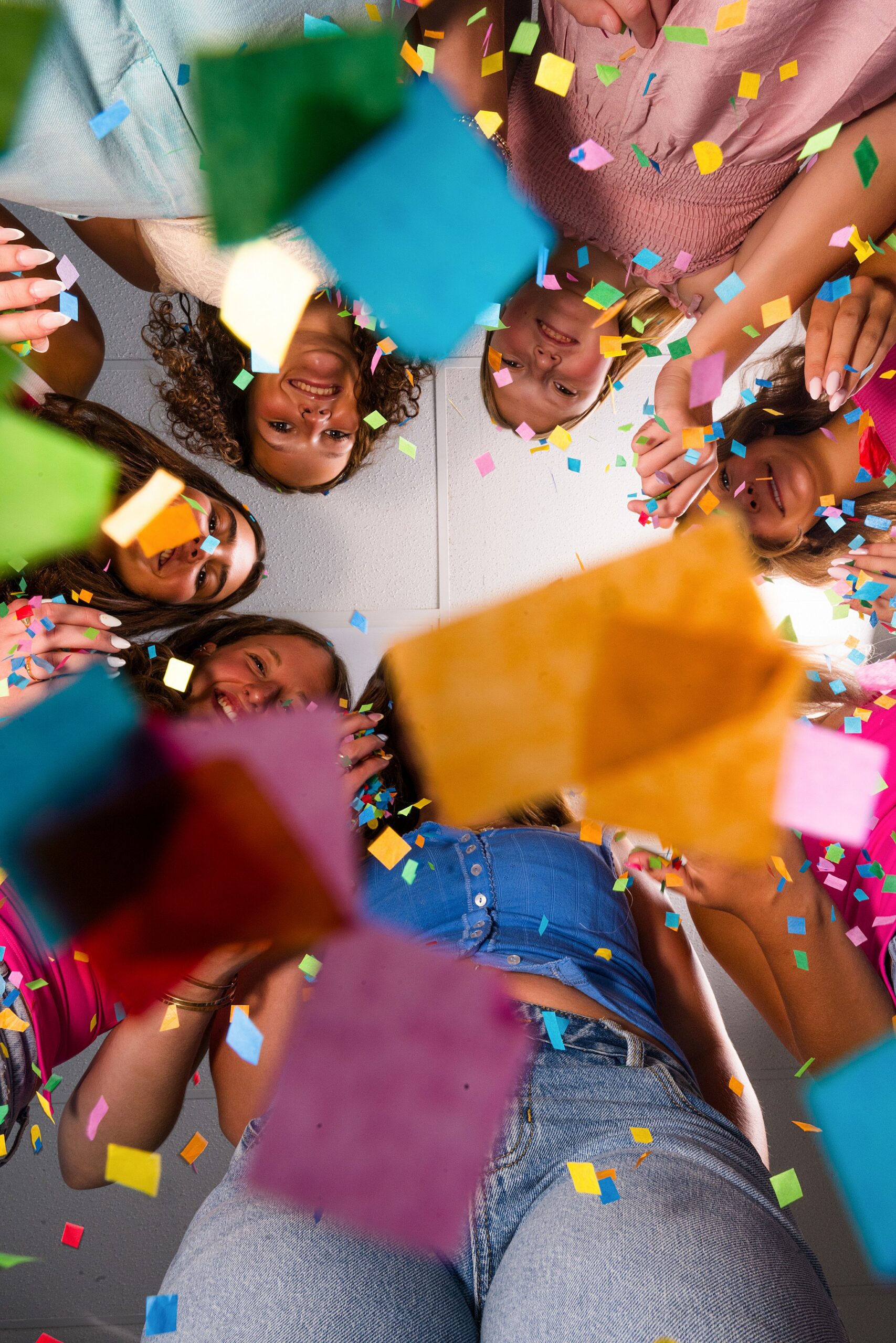 Mod Squad 2027: Confetti Color Photoshoot – Sarah Jane Photography is a high school senior photographer serving Bourbonnais & Chicagoland.